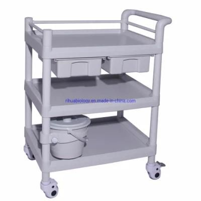 Hospital Multifunctional ABS Trolley /Tripple Shelves