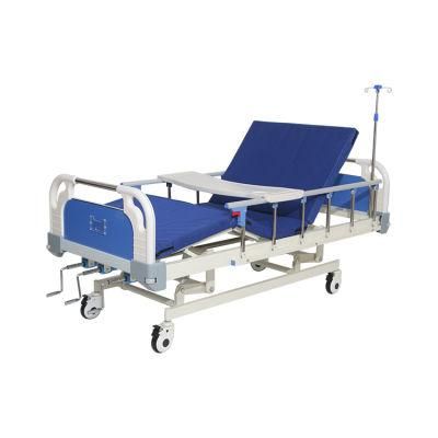 Luxury Electric Multifunction ICU 3 Function Standard Patient Double Manual 3 Cranks Hospital Nursing Medical Ward Bed 4 Section