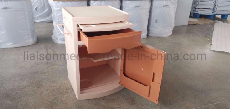 Mn-Bl001 CE& ISO Strong Plastic Fresh ABS Metal Nightstand Hospital Table Bedside Cabinet