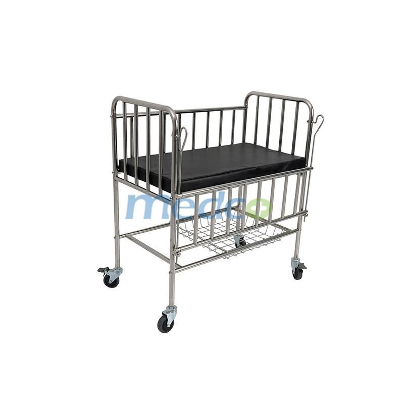 Hot Sale Hospital Movable Two Layes Pediatric Baby Cot Bed Crib