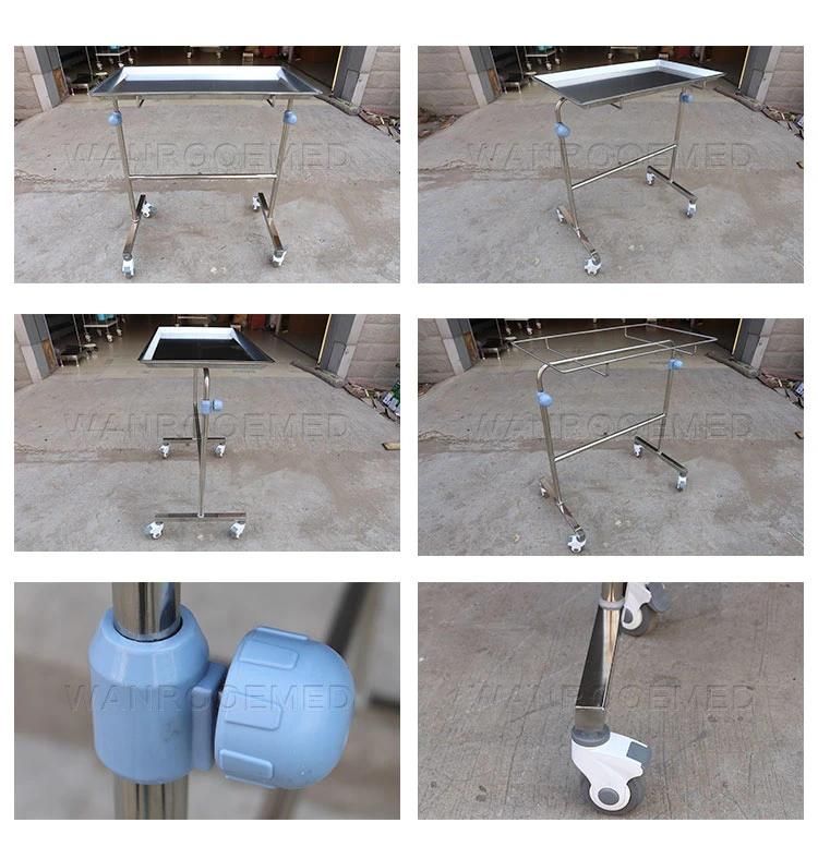 Bss001 Hospital Device Stainless Steel Surgical Mayo Instrument Nursing Tray Stand Table