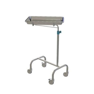 Mobile Trolley Adjustable Stainless Steel Tray Table Mayo Table with Wheels