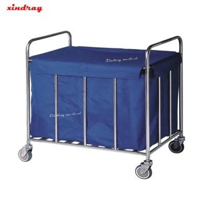 Hospital Equipment Stainless Steel Dirty Medical Waste Trolley with Wheels