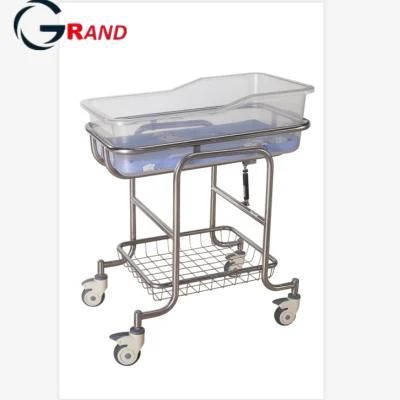 Stainless Steel Height Adjustable Hospital Baby Cot ABS Hospital Bedside Baby Bed