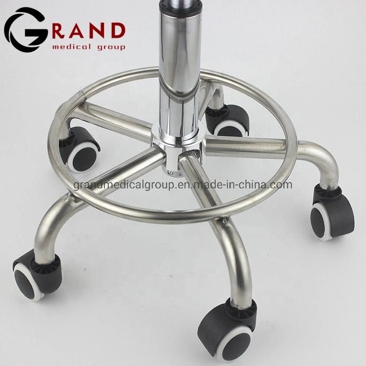 Manufacturer Best Price Stainless Steel Liftable Surgical Round Hospital Medical Stool with Backrest