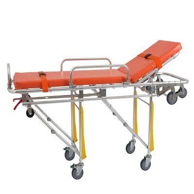 Medical Double Fold Safety Belt Patient Trolley Stretchers Ambulance in Hospital Used