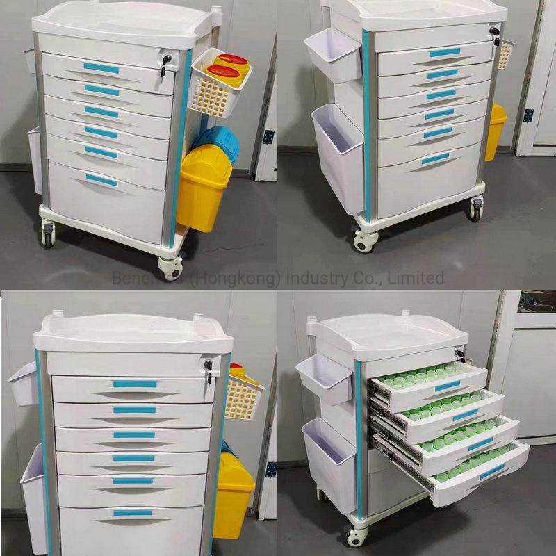 Multifunctional Medical ABS Medicine Drug Emergency Trolley Bm-Mt005