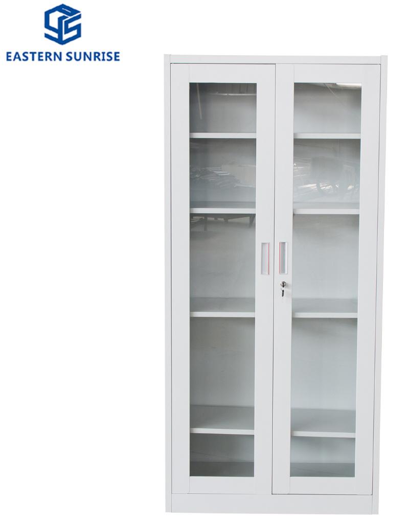 Metal Storage Cabinet with Glass Swing Door