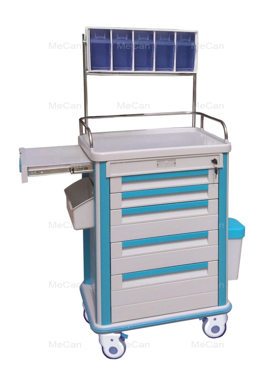 Nursing Care Medical ABS Anesthesia Trolley with Drawer