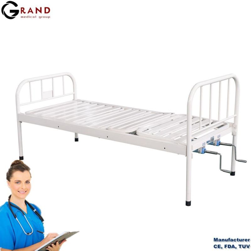 Adjustable Medical Clinic Manual Hospital Bed Cheap Medical Bed Lifting up Hospital Beds Manual Three Function Automatic Nursing Medical Bed