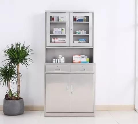 Stainless Steel Cupboard Metal Medical Drug Storage Cabinet