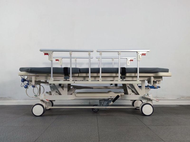 Rh-Fa800f Double Direction Deploying Folding Railing Transfer Patient Trolley Emergency Equipment