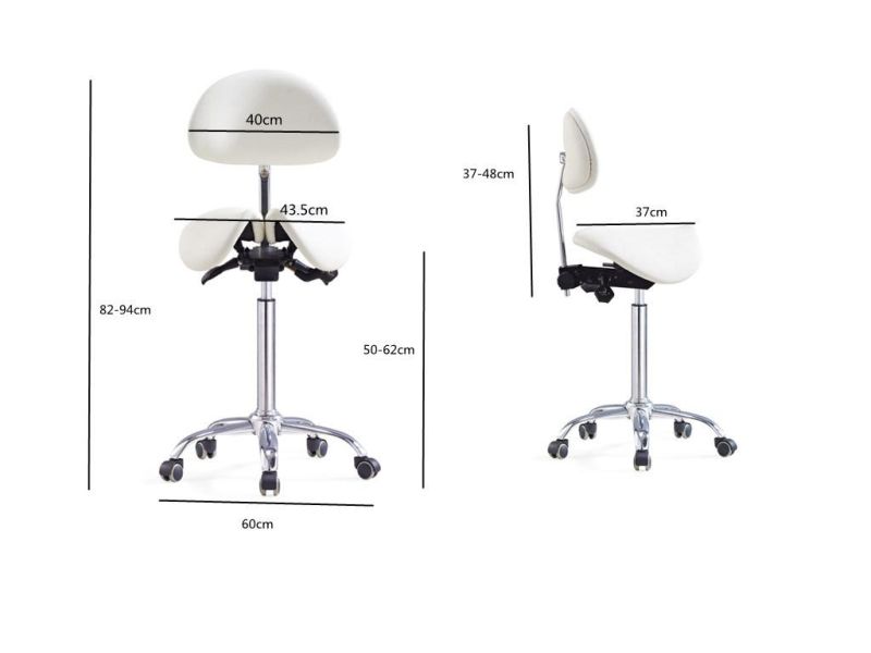Ergonomic Split Saddle Seats Hospital Medical Stool Dental Assistant Chair