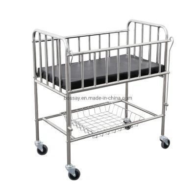 Stainless Steel Pediatric Adjustable Babies Bed for Hospital