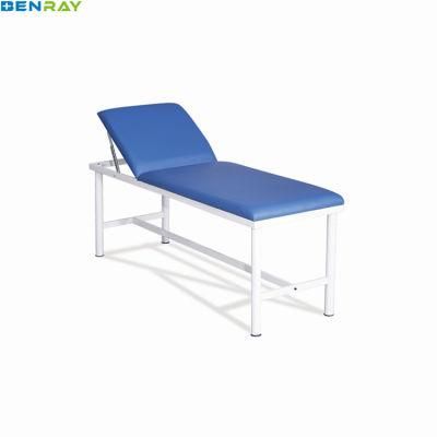 Powder-Coated PU Cover White Color Steel Examination Table Couch