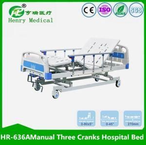 Hr-636A Manual 3 Functions Hospital Bed/3 Cranks Patient Bed