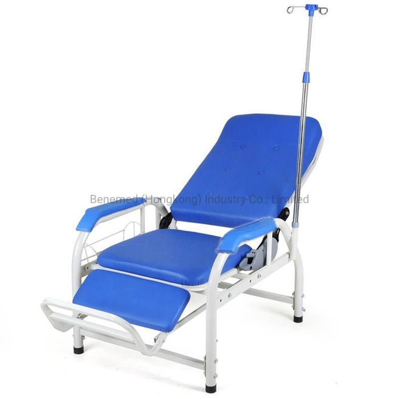 Hospital Equipment Patient Infusion Transfusion Chair with IV Stand