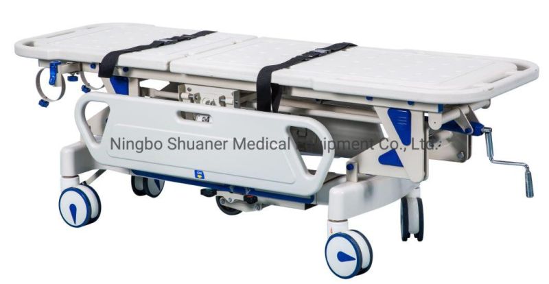 Medical Equipment Patient Transport Stretcher Manual Crank Patient Transport Trolley (Shuaner SAE-TC-02)