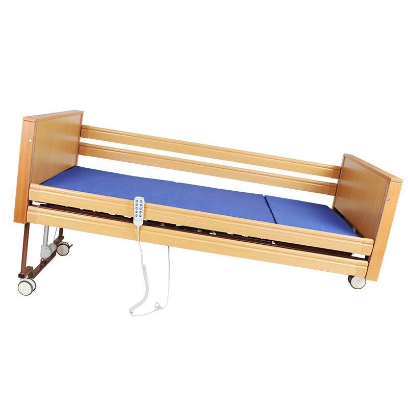 HS5153A-L Comfortable Multifunctional Super Low Position Hospital Economic Home Care Bed with Wood Bed Ends