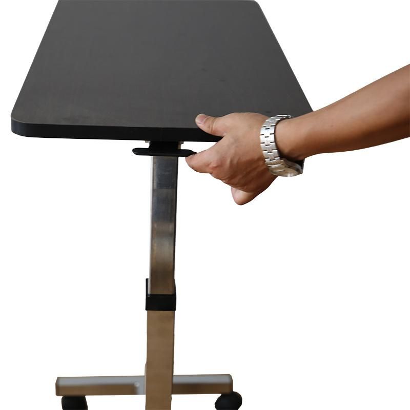 CE Adjustable Medical Gas-Spring Overbed Table with Wood for OEM Medline