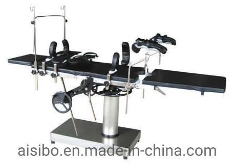 Medical Equipment Mechanically Operated Manual System Operating Table Ot for Various Surgical Operations Stainless Steel Surgery Bed Surgical Mechanically