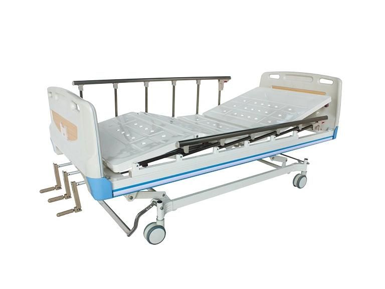 CE and ISO Manufacturer Wholesale Price Adjustable Medical Furniture Folding Manual Patient Nursing Hospital Bed