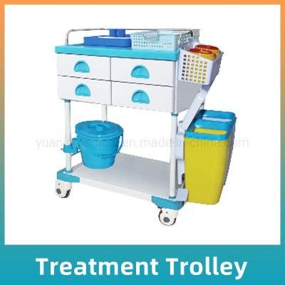 Hospital Treatment Cart Medical Dressing Carriage Vehicle Medicine Trolley ABS Hospital Furniture Car for Nursing
