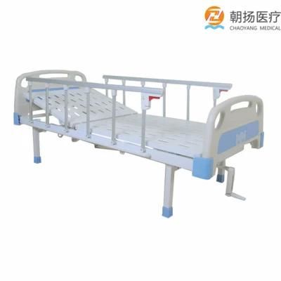 Cheap Simple One Function Manual Hospital Bed with Guard Rails Cy-A101A