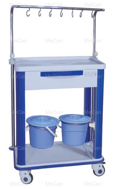 Hospital Equipment Nursing Equipment ABS IV Treatment Trolley with Wheels