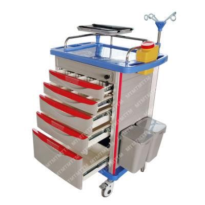 Cheap Emergency Trolley for Hospital Patient with Defibrillator Board