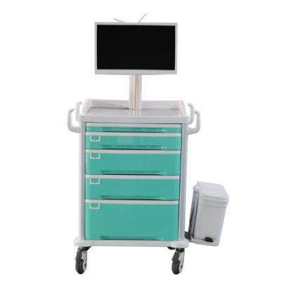 High Quality Computer Medical Trolley Cart Efficient Dressing Trolley Hospital with 12 Drawer Medical Trolley