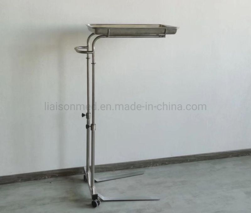 Mn-SUS002A Stainless Steel Double Holder Instrument Trolley Mayo Trolley