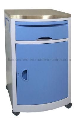 Mn-Bl001 New Metal Nightstand Medical Equipment Locker ABS Bed Side Hospital Bedside Tables Cabinet with Wheels Used