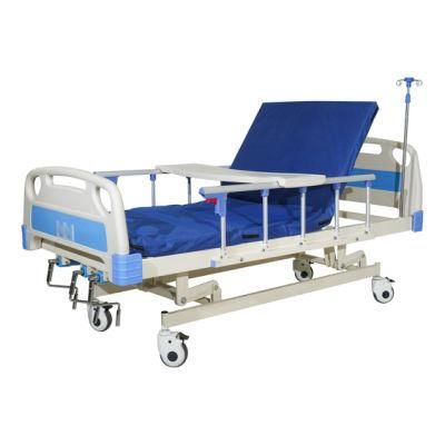 Hot Selling Hospital Equipment 3-Crank Manual Medical Hospital Bed for Clinic