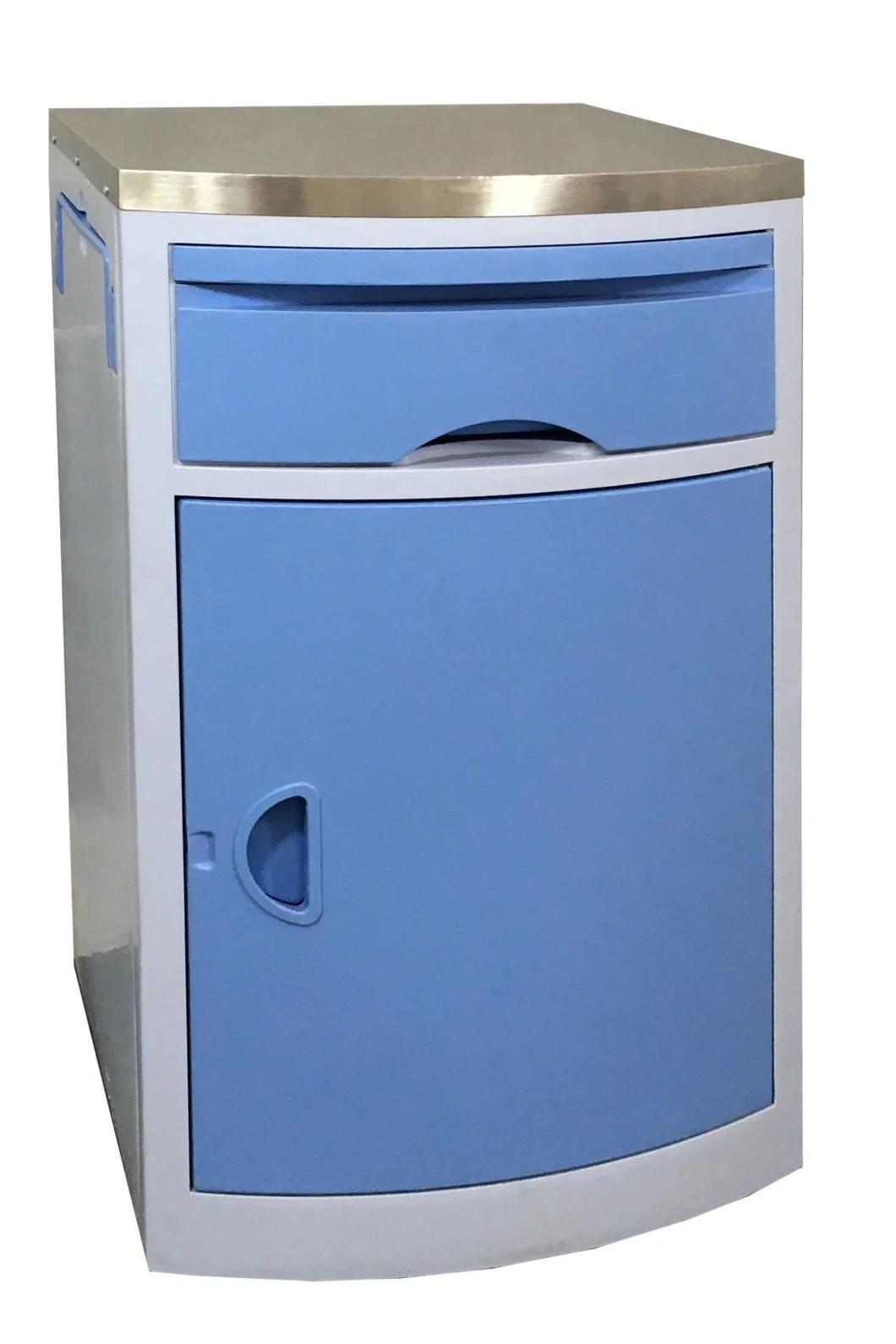Mn-Bl001 Medical Supply Durable Mobile Bedside ABS Storage Cabinet for Patients