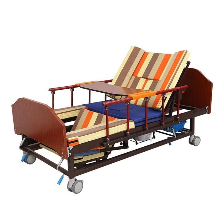 Multi Function Metal Wooden Electric Manual Medical Nursing Bed for The Elderly with Toilet