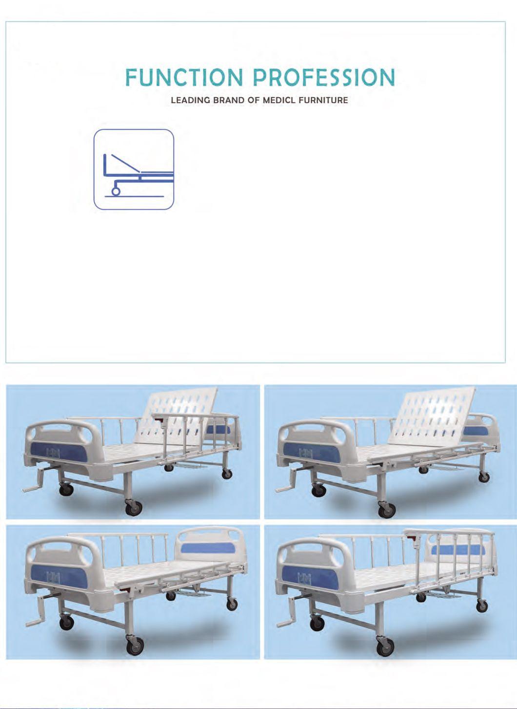 Medical Equipment Nursing Bed ABS Single Crank Manual Hospital Bed for Sale