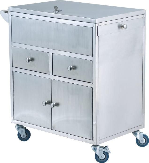 Stainless Steel Medical Emergency Treatment Cart