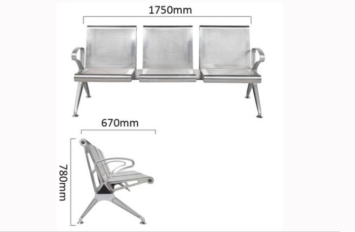 New Design Full Stainless Steel Chair/Waiting Chair (YA-104)