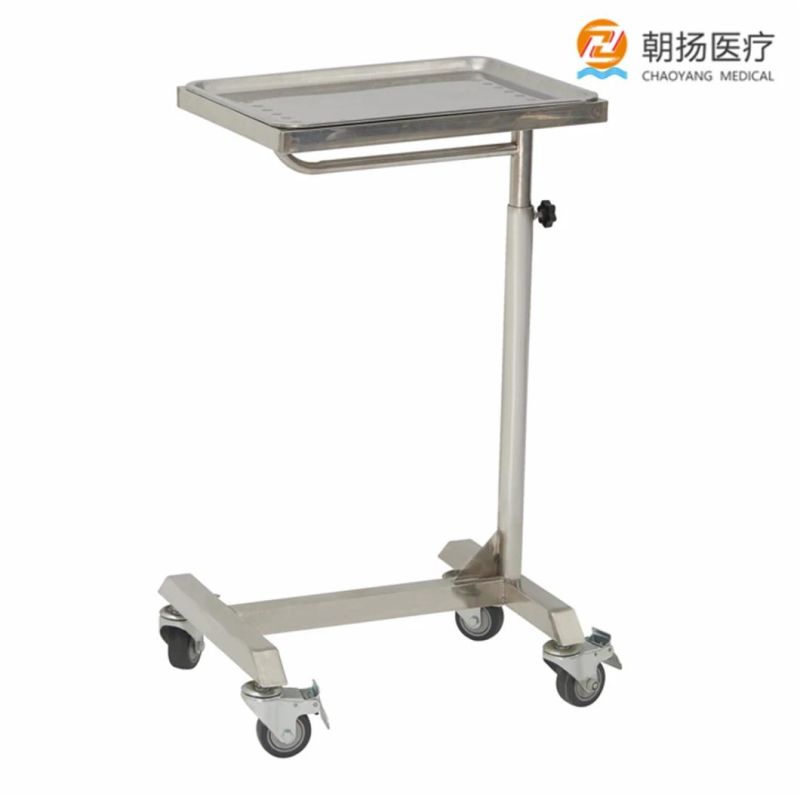 Surgical Instrument Trolley Stainless Steel S. S Mayo Table Tray Stand Price for Operation Room Cy-D152