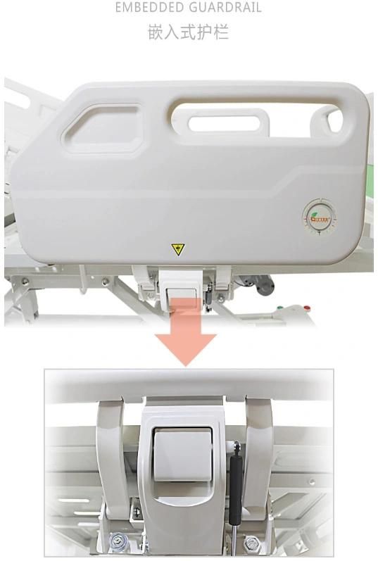 Detachable Bedside and Tailstock Hospital Manual Bed for Patient