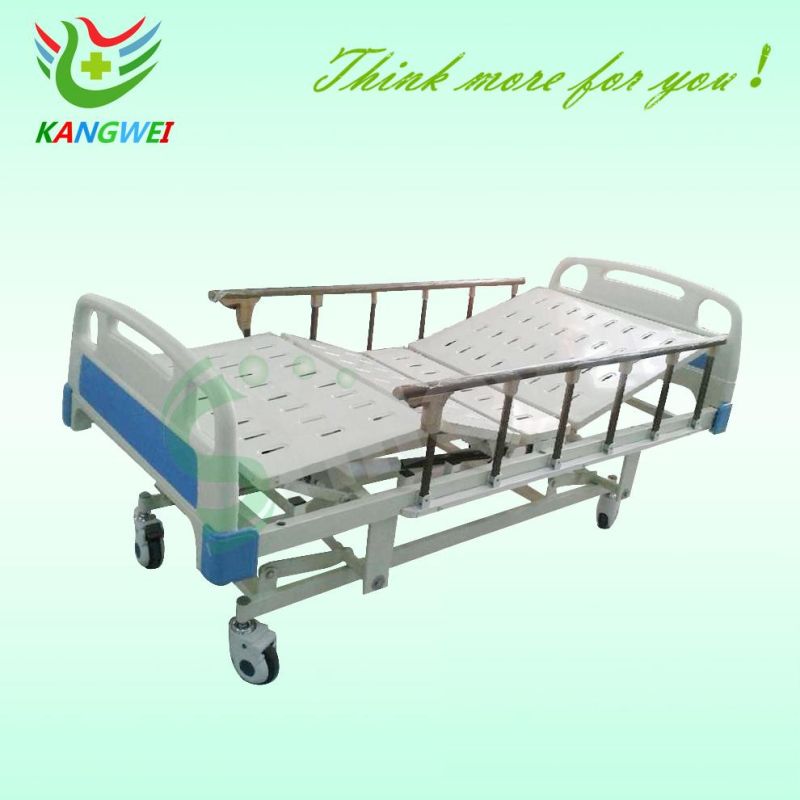 Hospital Furniture ABS Manual Medical Bed with Three Cranks