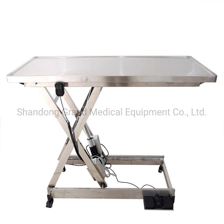 304 Stainless Steel Veterinary Pet Equipment Electric Lifting Examination Table with Standby Power Supply