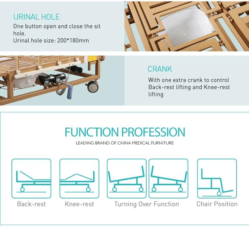 Sk-D07-1 Five Functions Electric Hydraulic Medical Hospital Bed