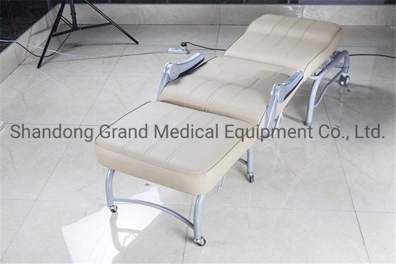 Hospital Furniture Luxury Clinic Recliner Folding Attendant Accompany Sleeping Bed Chair for Waiting
