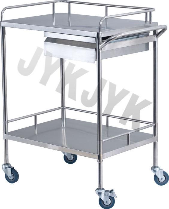Stainless Steel Dressing & Medicine Change Cart with Two Drawers
