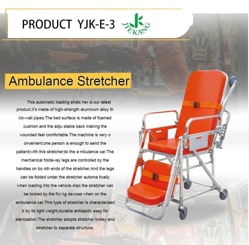 Medical Emergency Equipment Aluminum Alloy Trolley Folding Ambulance Stretcher for Sale
