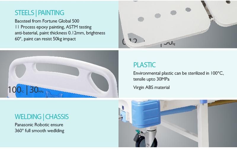 A2K5s (QC) Folding Hospital Clinic Patient Bed for Home Care