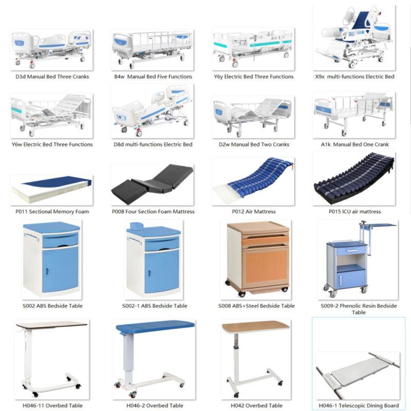 Medical Equipment Hospital Use Multifunction Electric Hospital Ward Bed with Cardiac Chair Position