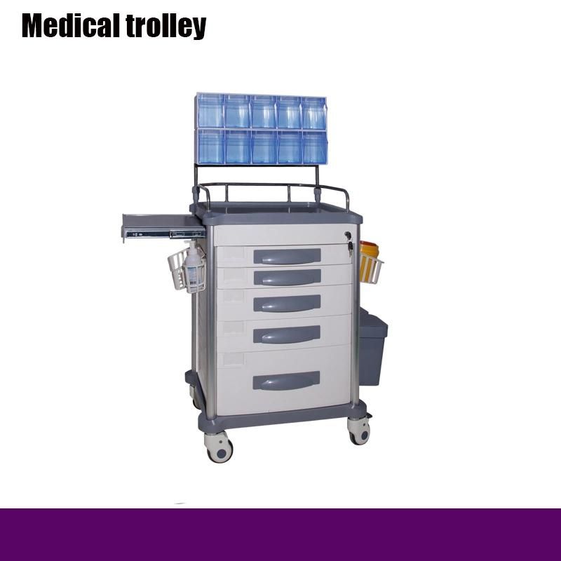 Hospital Ward Room Patient Nursing Mobile Five Drawers Emergency Cart
